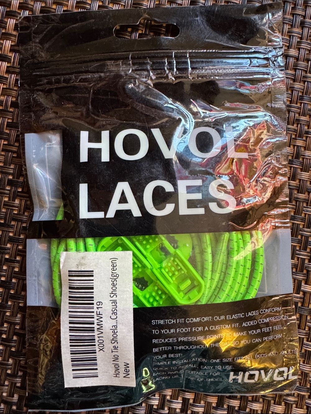 HOVOL  Bright Green Elastic No-Tie Shoelaces